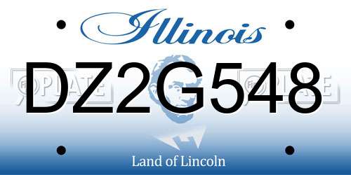 DZ2G548 Illinois License Plate