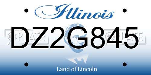 DZ2G845 Illinois License Plate