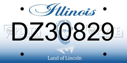 DZ30829 Illinois License Plate