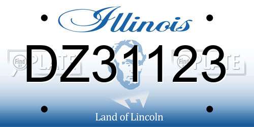 DZ31123 Illinois License Plate