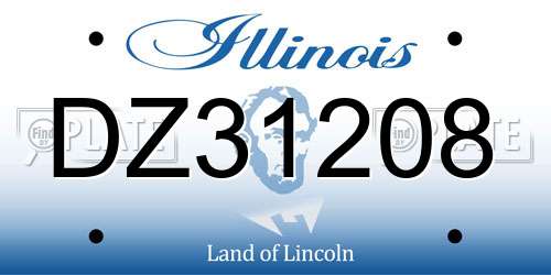 DZ31208 Illinois License Plate