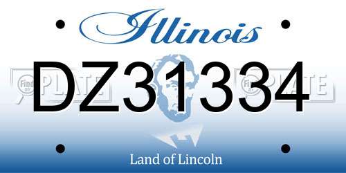 DZ31334 Illinois License Plate