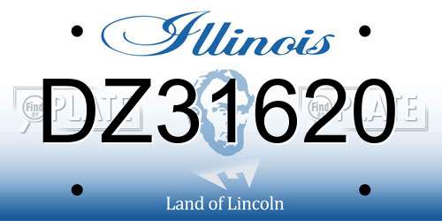 DZ31620 Illinois License Plate