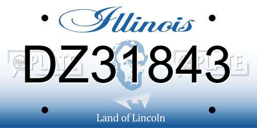 DZ31843 Illinois License Plate