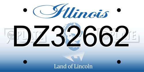 DZ32662 Illinois License Plate