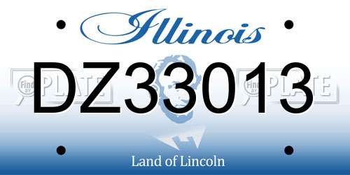 DZ33013 Illinois License Plate