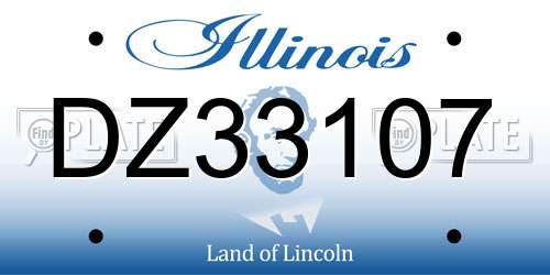 DZ33107 Illinois License Plate
