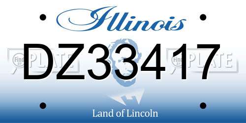 DZ33417 Illinois License Plate