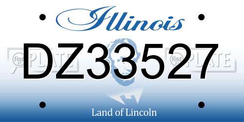 DZ33527 Illinois License Plate