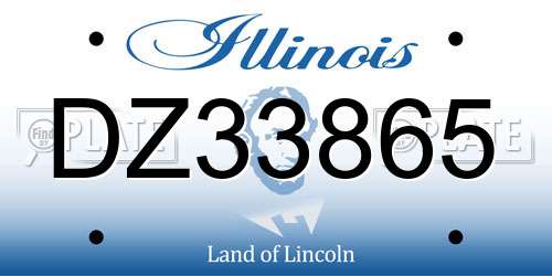 DZ33865 Illinois License Plate