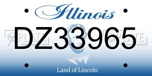 DZ33965 Illinois License Plate