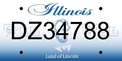 DZ34788 Illinois License Plate