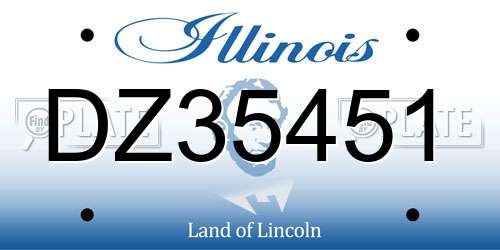 DZ35451 Illinois License Plate