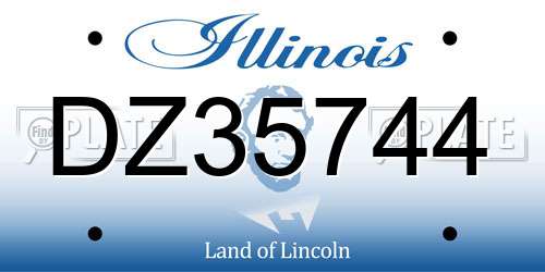 DZ35744 Illinois License Plate