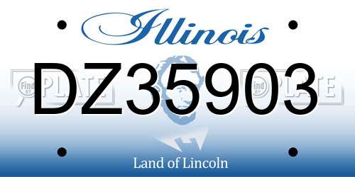 DZ35903 Illinois License Plate