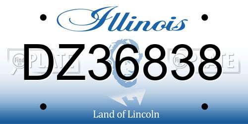 DZ36838 Illinois License Plate