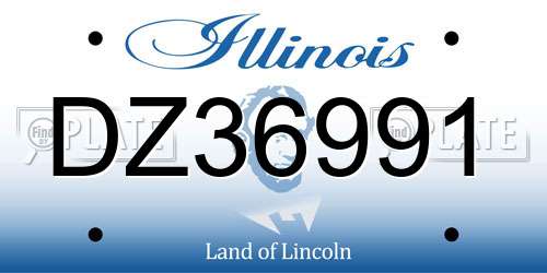 DZ36991 Illinois License Plate