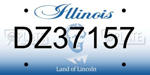 DZ37157 Illinois License Plate