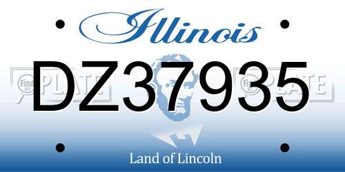 DZ37935 Illinois License Plate