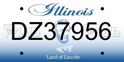 DZ37956 Illinois License Plate