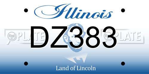 DZ383 Illinois License Plate