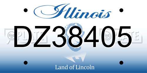 DZ38405 Illinois License Plate