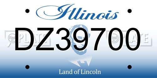 DZ39700 Illinois License Plate