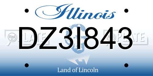 DZ3I843 Illinois License Plate