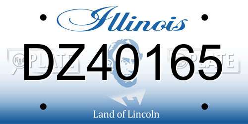 DZ40165 Illinois License Plate