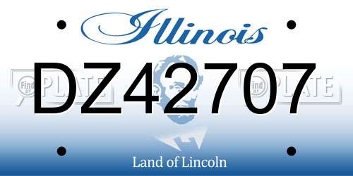 DZ42707 Illinois License Plate