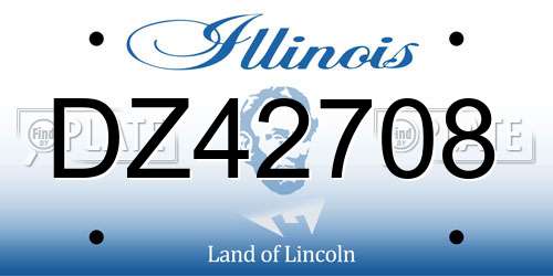 DZ42708 Illinois License Plate