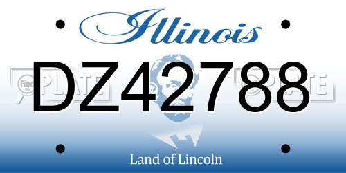 DZ42788 Illinois License Plate