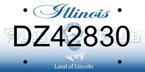 DZ42830 Illinois License Plate