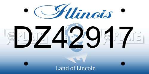 DZ42917 Illinois License Plate