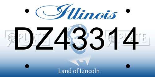 DZ43314 Illinois License Plate