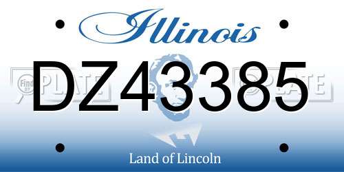 DZ43385 Illinois License Plate