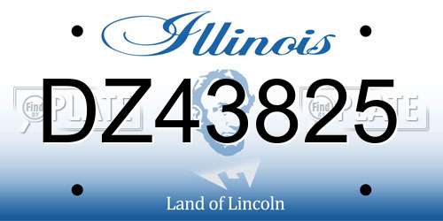 DZ43825 Illinois License Plate