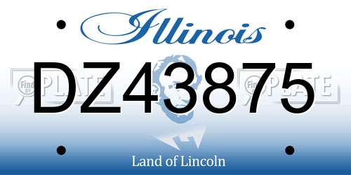 DZ43875 Illinois License Plate