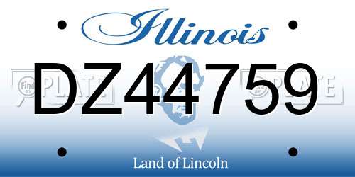 DZ44759 Illinois License Plate