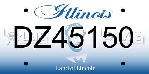 DZ45150 Illinois License Plate