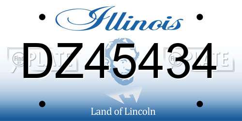 DZ45434 Illinois License Plate