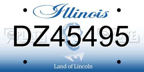 DZ45495 Illinois License Plate