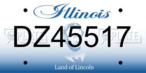 DZ45517 Illinois License Plate