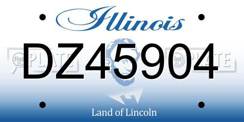 DZ45904 Illinois License Plate