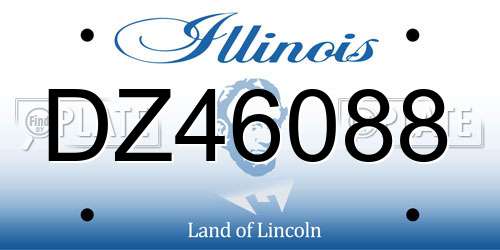 DZ46088 Illinois License Plate