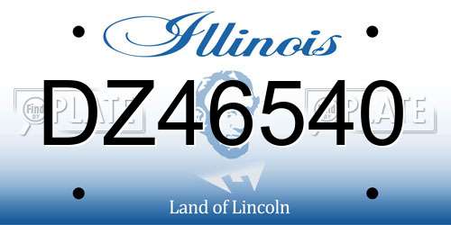 DZ46540 Illinois License Plate