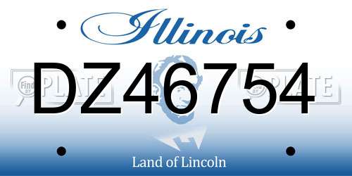 DZ46754 Illinois License Plate