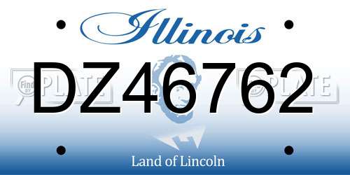 DZ46762 Illinois License Plate