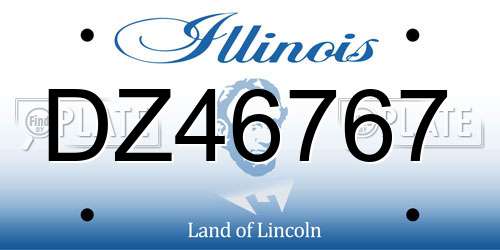 DZ46767 Illinois License Plate