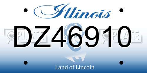 DZ46910 Illinois License Plate